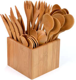 Lot de couverts en bambou